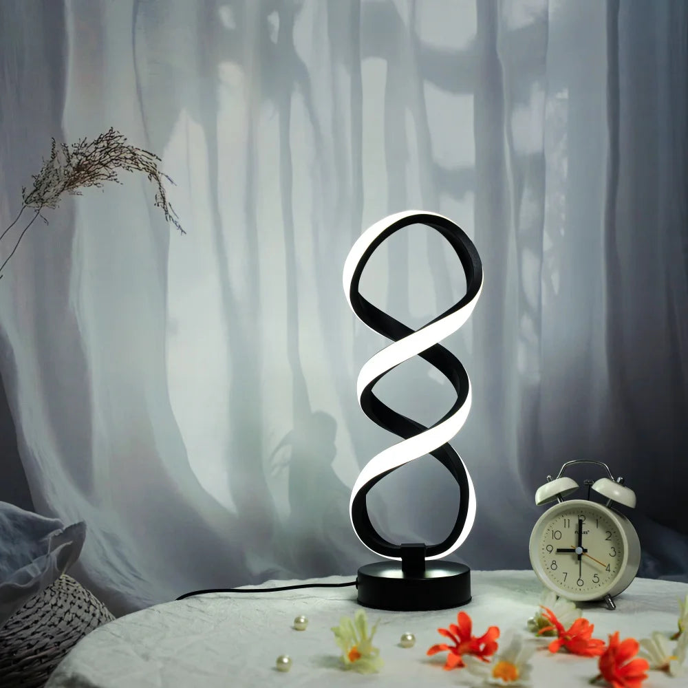 Modern Spiral LED Lamp — 3 Light Modes & Cozy Design